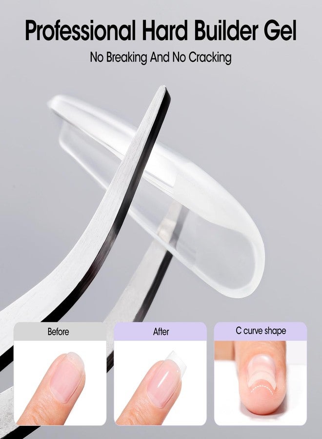 GELLEN Clear Builder Gel for Nails, 30g Hard Gel Nail Extension with 20 Pcs Forms, UV/LED Long Lasting Natural Nails Strengthening Thickening Overlays Apex Professional Nail Art Supplies - Image 2